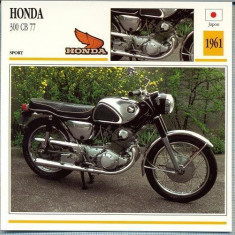 397 Foto Motociclism - HONDA 300 CB 77 - JAPONIA -1961 -pe verso date tehnice in franceza -dim.138X138 mm -starea ce se vede