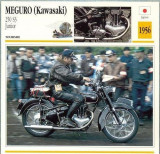 364 Foto Motociclism - MEGURO(KAWASAKI) 250 S3 JUNIOR - JAPONIA -1956 -pe verso date tehnice in franceza -dim.138X138 mm -starea ce se vede