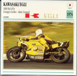 363 Foto Motociclism - KAWASAKI/EGLI 1000 BOL d&#039;OR - JAPONIA -1974 -pe verso date tehnice in franceza -dim.138X138 mm -starea ce se vede