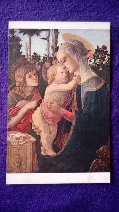 Arta-Religie-La Vierg, l&#039;Enfant Jesus el St-Jean-Margini aurite - Deosebita