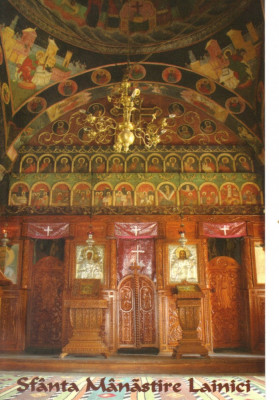 Carte postala CP GJ012 Lainici - Sfanta Manastire Lainici [Interior din Biserica Veche] - necirculata foto