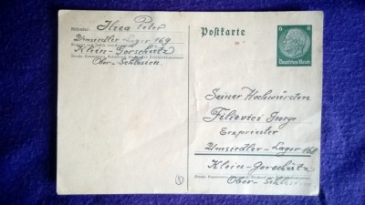 Carte Postala - Intreg postal - Nestampilat - Deutches Reich - catre Protopop foto