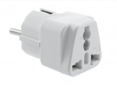 ADAPTOR PRIZA, UK, USA la EUROPA alb foto