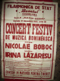 Afis -Concert Filarmonica Banatul Timisoara ,solista Irina Lazarescu 1960