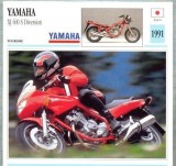 366 Foto Motociclism - YAMAHA XJ 600 S DIVERSION - JAPONIA -1991 -pe verso date tehnice in franceza -dim.138X138 mm -starea ce se vede