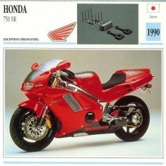 396 Foto Motociclism - HONDA 750 NR -PROTOTYPE - JAPONIA -1990 -pe verso date tehnice in franceza -dim.138X138 mm -starea ce se vede