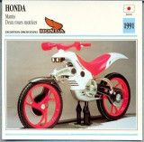 391 Foto Motociclism - HONDA MANTIS -PROTOTYPE - JAPONIA -1991 -pe verso date tehnice in franceza -dim.138X138 mm -starea ce se vede