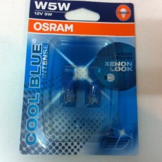 Set Becuri Auto OSRAM - W5W 12V 5W HALOGEN COOL BLUE INTENSE