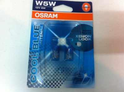 Set Becuri Auto OSRAM - W5W 12V 5W HALOGEN COOL BLUE INTENSE foto