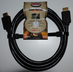 Cablu HDMI 1.5 m lungime HAMA | Super ecranat | Mufe Aurite | Compatibil PS2/PS3/PS4/XBOX/Wii foto