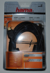 Cablu HDMI 3 m lungime HAMA | Super ecranat | Mufe Aurite | Compatibil PS2/PS3/PS4/XBOX/Wii foto