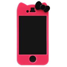 Husa / Carcasa pentru Apple iPhone 4 / 4S Hello Kitty - Jacket Case Bright Pink foto