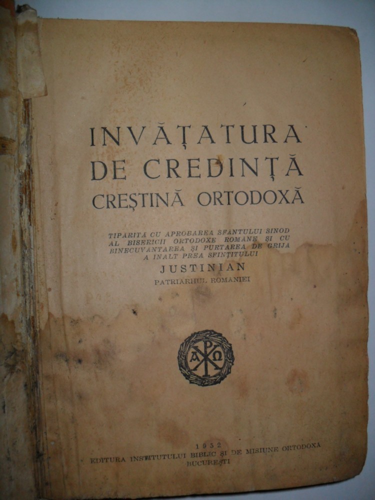 Invatatura De Credinta Crestina Ortodoxa 1952 Okazii Ro