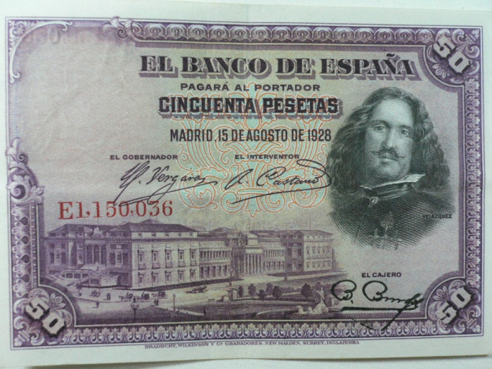 SPANIA - 50 PESETAS - 15 AUGUST 1928