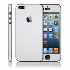 iPHONE 5 - SET FOLII CARBON FULL BODY - WHITE - FOLII CARBON iPHONE 5 foto