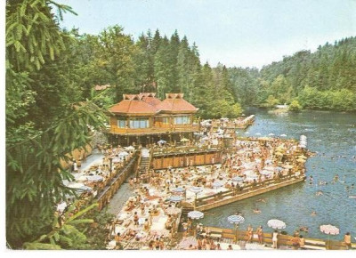 CP192-63 Sovata. Strandul ,,Lacul Ursu&amp;quot; -carte postala circulata 1983 foto