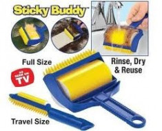 STICKY BUDDY Kit de curatare 2 piese rola de silicon pentru curatare universala , pt haine, par, scame LIVRARE GRATUITA ! foto