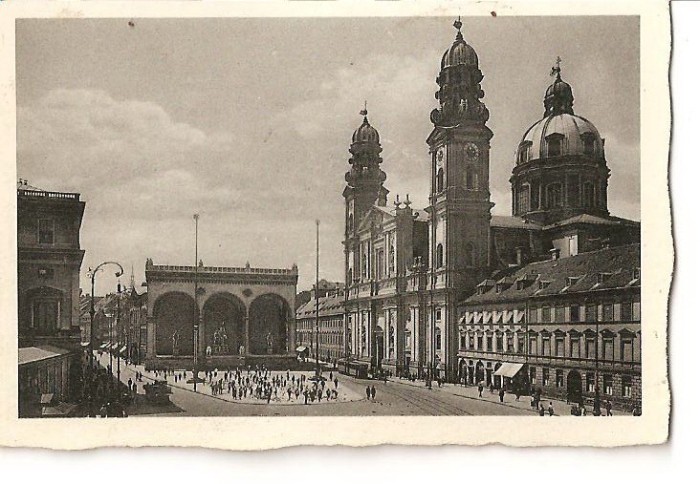 CPI (B1790) MUNCHEN, GERMANIA, ODEONSPLATZ MIT FELDHERRNHALLE U.THEATINERKIRCHE, , NECIRCULATA, DIMENSIUNI:7x9cm, (1)