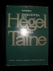 D.D.Rosca / Influenta lui Hegel asupra lui Taine foto