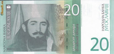 Bancnota Iugoslavia 20 Dinari 2000 - P154 UNC foto