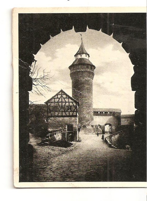 CPI (B1788) NURENBERG, GERMANIA, BLICK DURCHS BURGTOR ZUM VESTNERTURM, NECIRCULATA, DIMENSIUNI:7x9cm, (11)