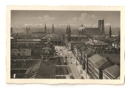 CPI (B1795) MUNCHEN, GERMANIA, BLICK V. D. LUDWIGSKIRCHE AUF STADT U. GEBIRGE, NECIRCULATA, DIMENSIUNI:7x9cm, (6) foto