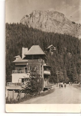 CPI (B1846) LACUL ROSU. VEDERE SPRE SUHARD, EDITURA COMBINATUL POLIGRAFIC CASA SCINTEII, CIRCULATA 21.VII.57, STAMPILA, TIMBRU, RPR foto