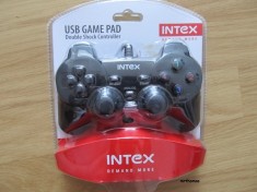 GAMEPAD cu VIBRATII prin USB - JOYSTICK DUAL SHOCK marca INTEX - CONTROLLER pentru PC si LAPTOP foto