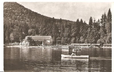 CPI (B1901) TUSNAD. CU BARCA PE LAC, COMBINATUL POLIGRAFIC CASA SCINTEII, CIRCULATA 18.SEP.59, STAMPILA, TIMBRU, RPR foto