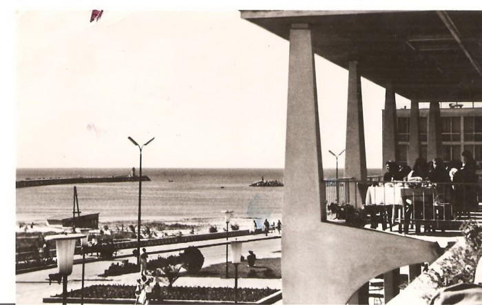 CPI (B1869) MANGALIA. VEDERE DE PE TERASA RESTAURANTULUI, EDITURA MERIDIANE, CIRCULATA 03.8.64, STAMPILE, TIMBRU, RPR