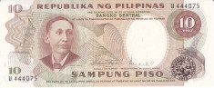 Bancnota Filipine 10 Piso (1969) - P144b UNC foto