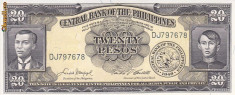 Bancnota Filipine 20 Pesos (1949) - P137d UNC (seria &amp;quot;englezeasca&amp;quot;) foto