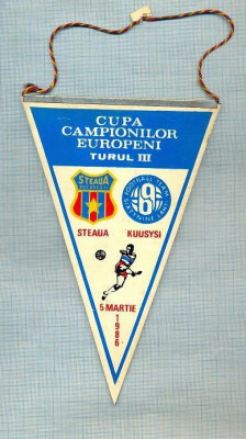 29 New Fanion - CUPA CAMPIONILOR EUROPENI-TURUL III -STEAUA -KUUSYSI -5 MARTIE 1986 -starea care se vede foto