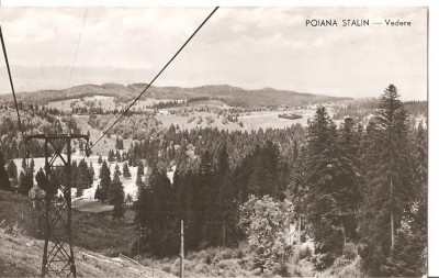 CPI (B1912) POIANA STALIN. VEDERE, BRASOV, CIRCULATA 1952, STAMPILE, TIMBRU, RPR foto