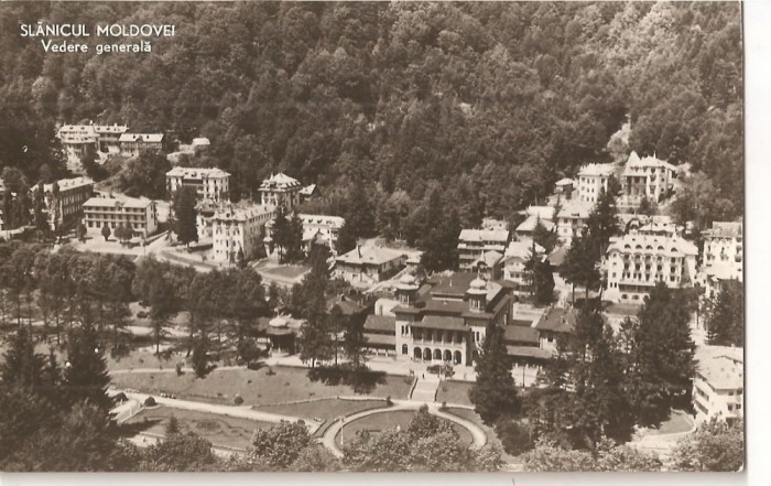 CPI (B1906) SLANIC MOLDOVA. VEDERE GENERALA, CIRCULATA 2.8.60, STAMPILE, TIMBRU, RPR