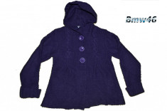 Bluza fetite tricotata cu gluga gen palton marimea 110-116 cm pentru 5-6 ani foto