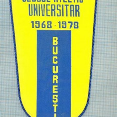 36 New Fanion - CLUBUL ATLETIC UNIVERSITAR BUCURESTI -1968-1978 A X-A ANIVERSARE -starea care se vede