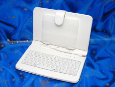Husa din piele pentru tableta de 7&amp;#039;&amp;#039; (inch) cu tastatura, rezistenta si de calitate! foto