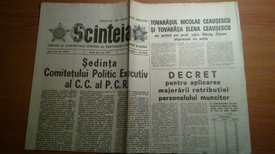 ziarul scanteia 28 iunie 1977-sedinta comitetului politic executiv al CC al PCR foto