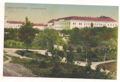 carte postala(colectie)-SFANTU GHEORGHE-Gradina Postei anul 1912 foto