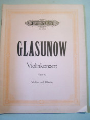 GLASUNOW - CONCERT PENTRU VIOARA SI PIAN, OP.82. Partituri muzicale foto