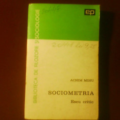 Achim Mihu Sociometria. Eseu critic