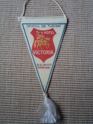 fanion oficiul de turism bucuresti romania reclama hotel victoria RSR colectie foto