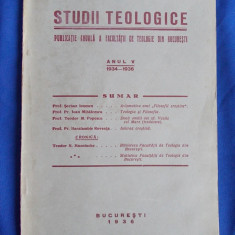STUDII TEOLOGICE * ANUL V 1934-1936 / BUCURESTI / 1936 *