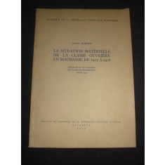 VASILE HURMUZ - LA SITUATION MATERIELLE DE LA CLASSE OUVRIERE EN ROUMANIE