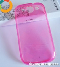 Husa de silicon TPU roz + folie de protectie Samsung Galaxy S3 i9300 foto