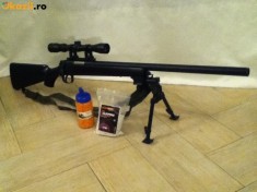 Airsoft Sniper Rifle Pusca aer comprimat Lunetist AGM MP001 (VSR 10) + Bipod + Luneta + Bile foto