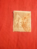 Timbru 30 C brun Alegorie tip I 1876 Franta ,stamp.rosie