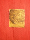 Timbru 35 C negru-violet pe galben Alegorie tip II Franta ,stamp.