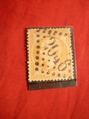 Timbru 40 C orange 1862 Napoleon III, Franta ,stamp. dant. foto